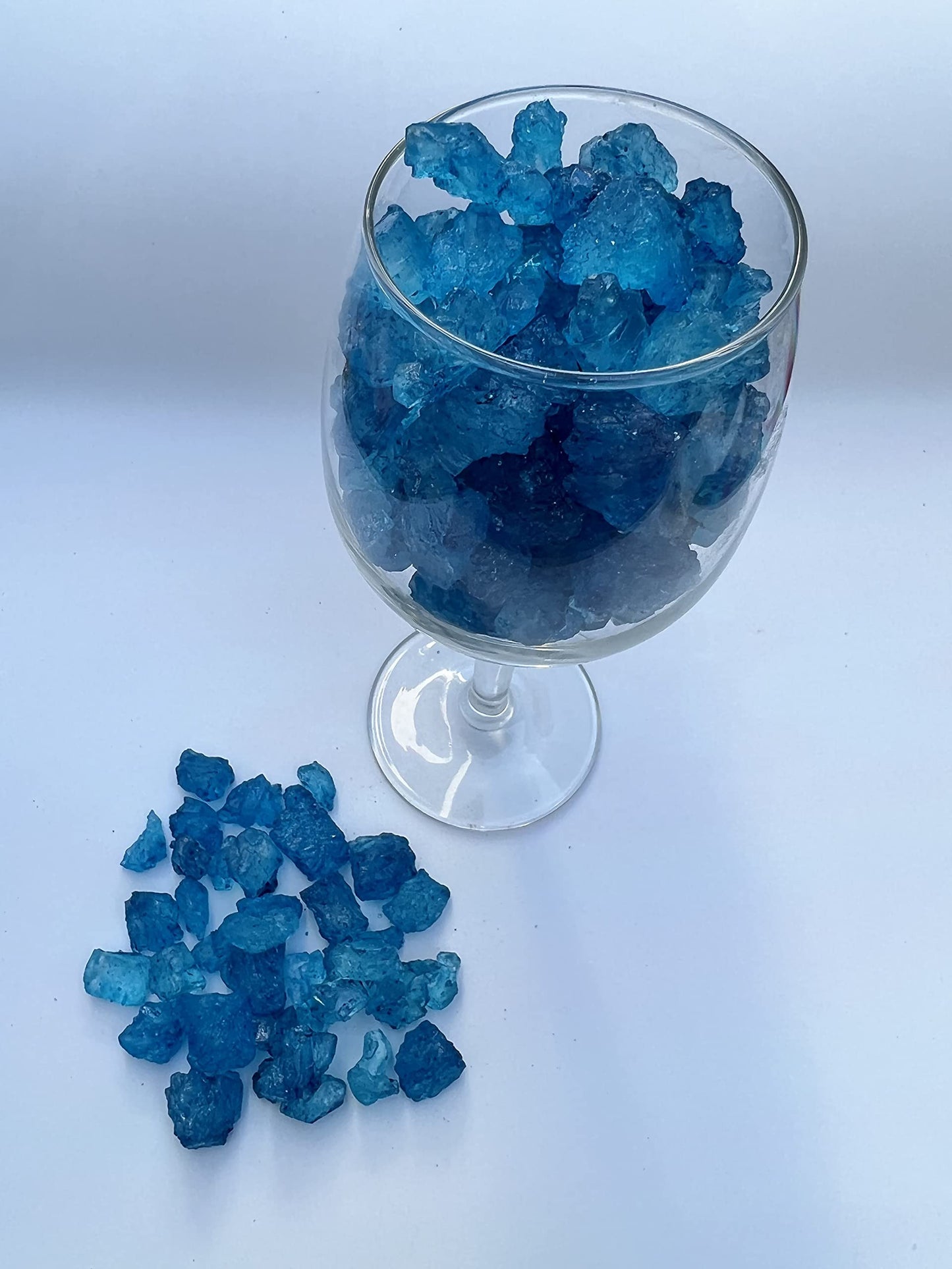 Sweetglob Old Fashioned Large Rock Sugar Candy Gems, Lump Sugar Rock Crystals (Blue Raspberry, 1 Pound)