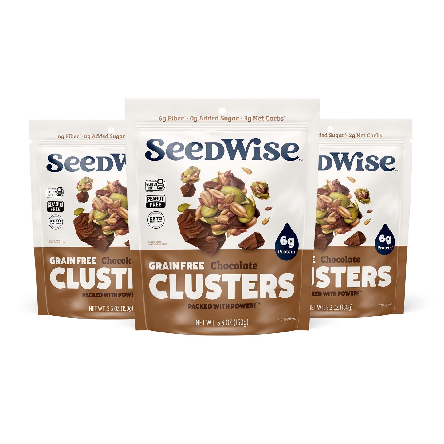 Ozery Bakery Super Seed Crunch Clusters, Chocolate, Plant Based, Vegan, Keto Snack, 5.3 Ounce (Pack Of 3)