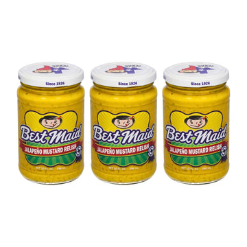 Best Maid Products Pickle Relish 10 Ounce 3 Packs - Sweet, Dill, Jalapeno Sweet, or Jalapeno Mustard (Jalapeno Mustard Relish)