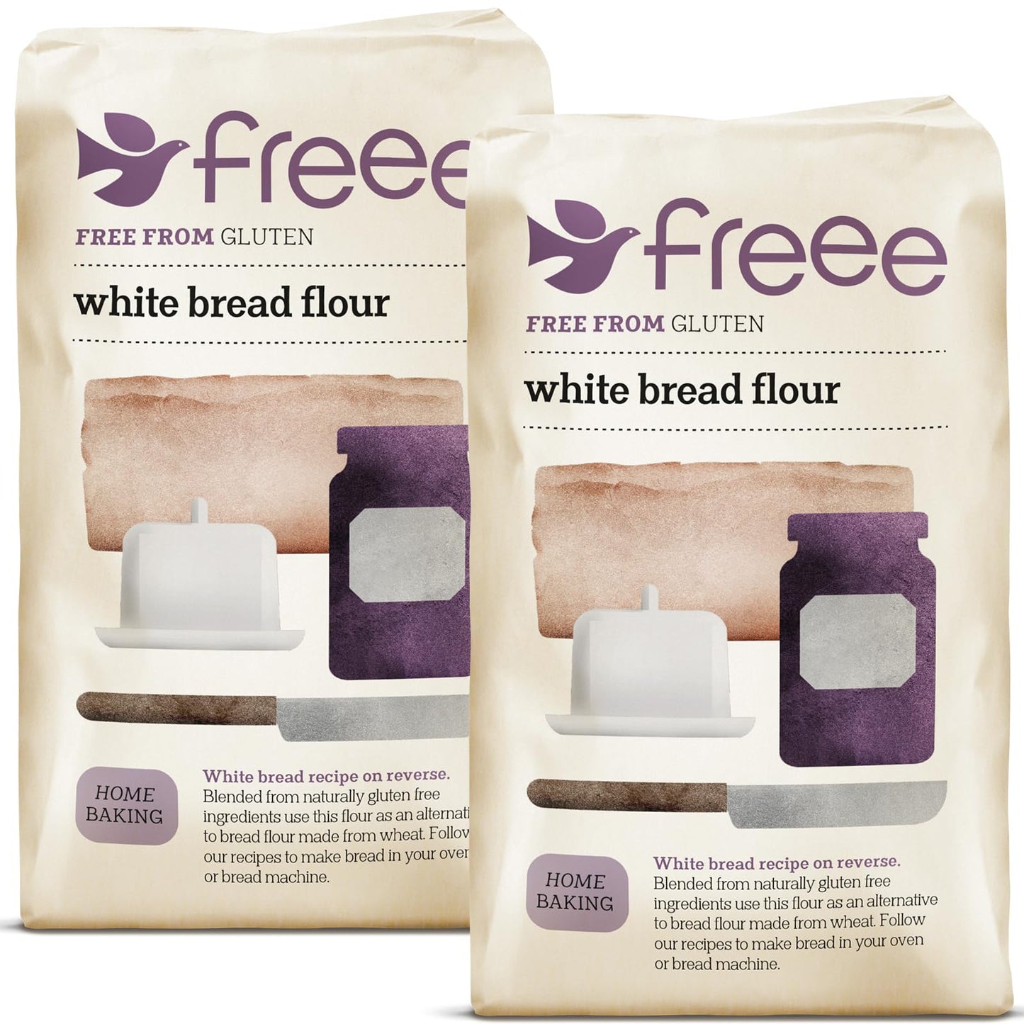freee White bread Flour | All Purpose Gluten Free Flour | for Breads & Pastries Baking | Great for Bread Machine | Home Goods Ba