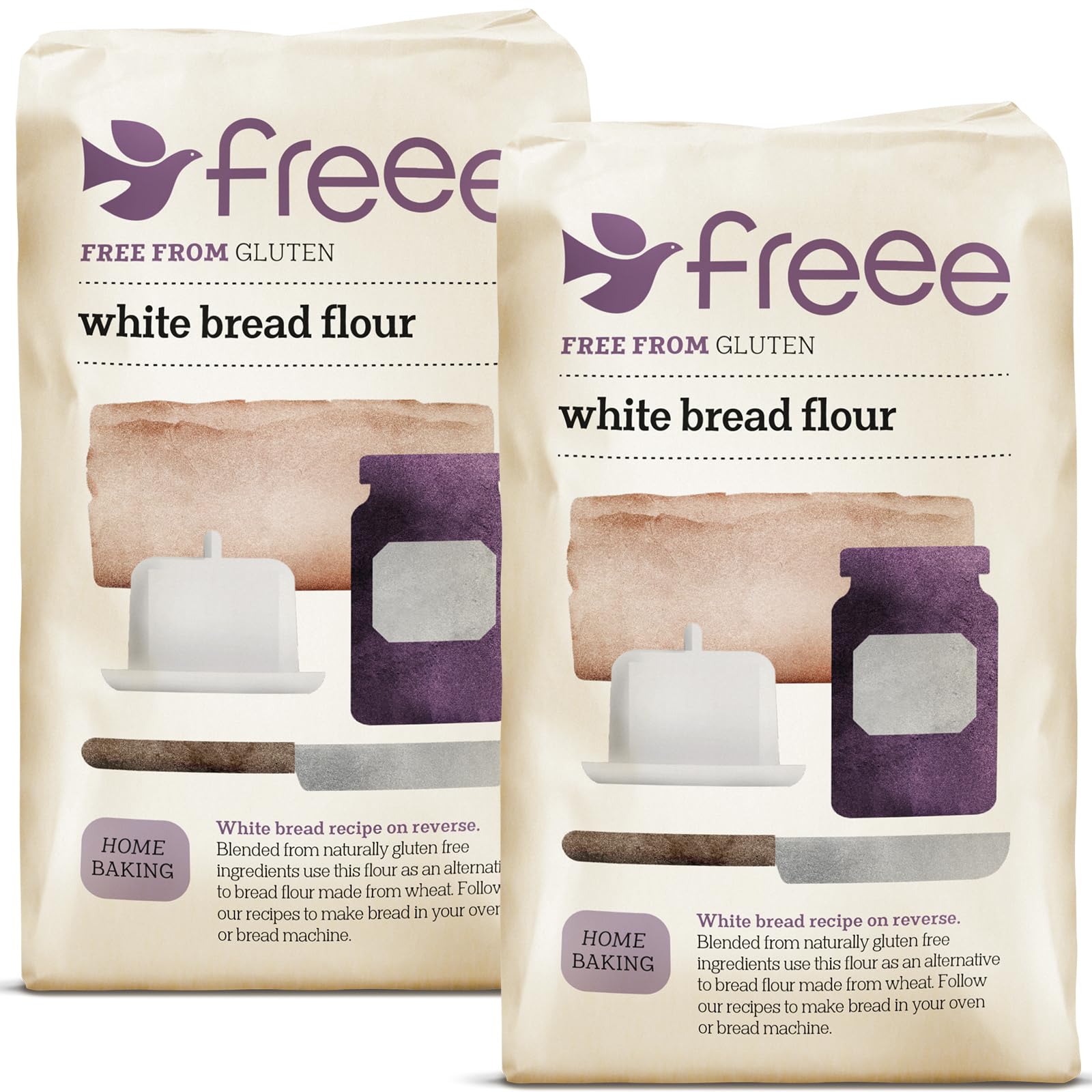 freee White bread Flour | All Purpose Gluten Free Flour | for Breads & Pastries Baking | Great for Bread Machine | Home Goods Ba