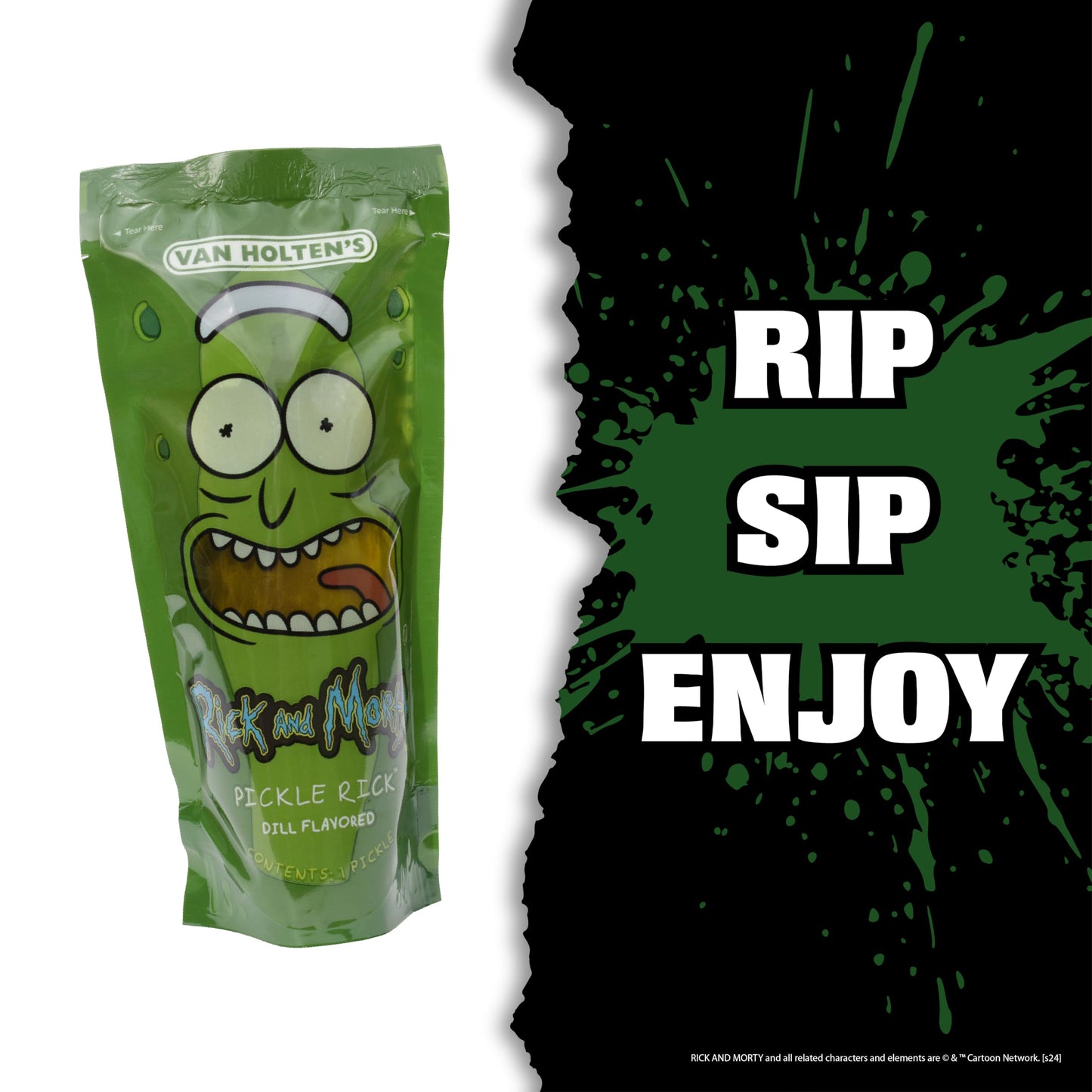 Van Holtens Pickles Pickle Rick Character Pickle-In-A-Pouch 12 Pack