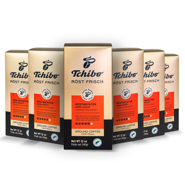 Tchibo Ground Coffee - Röst Frisch Röstmeister - Dark-Roasted Arabica Beans With Aromas Of Bittersweet Chocolate - Intensity 5/6, Acidity 1/6, Roast Level 6/6-12 Oz - Pack Of 6