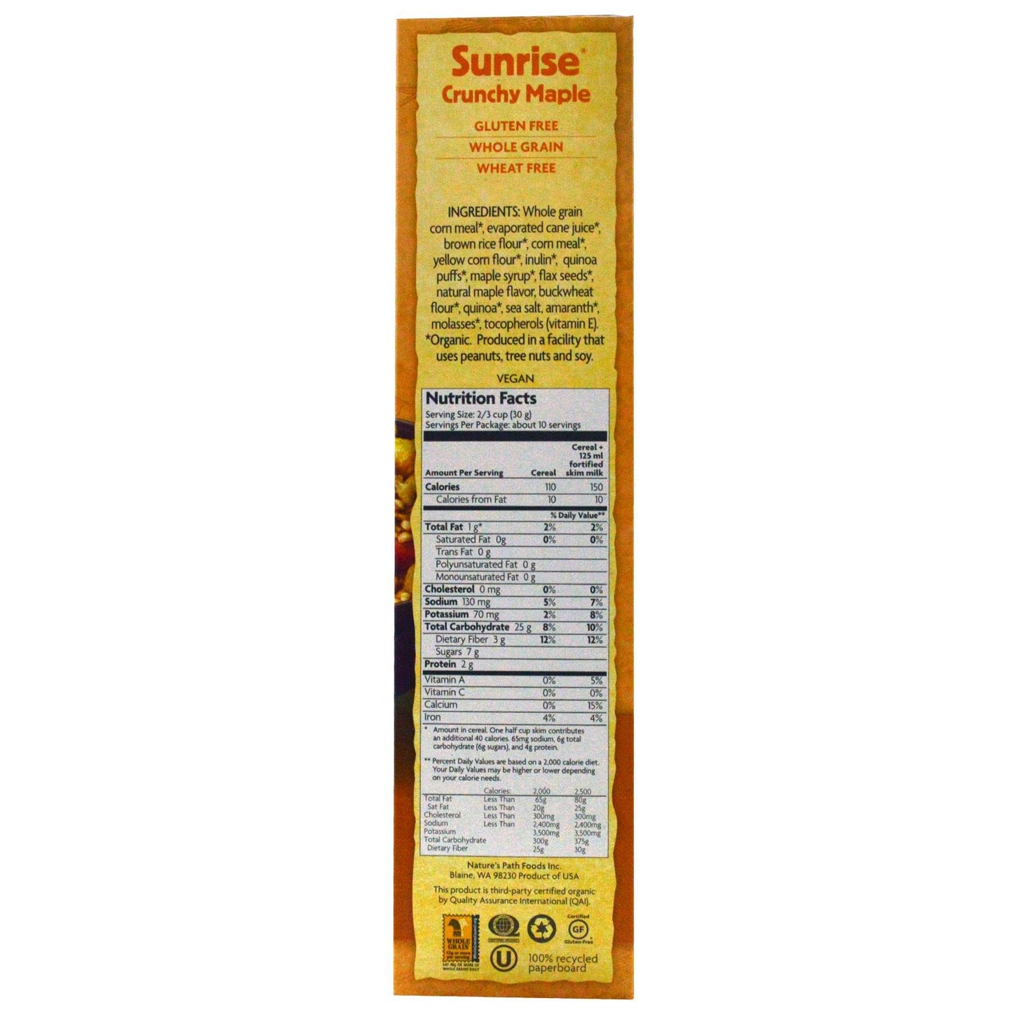Natures Path Cereal Crnchy Mple Sunrs 10.6Oz