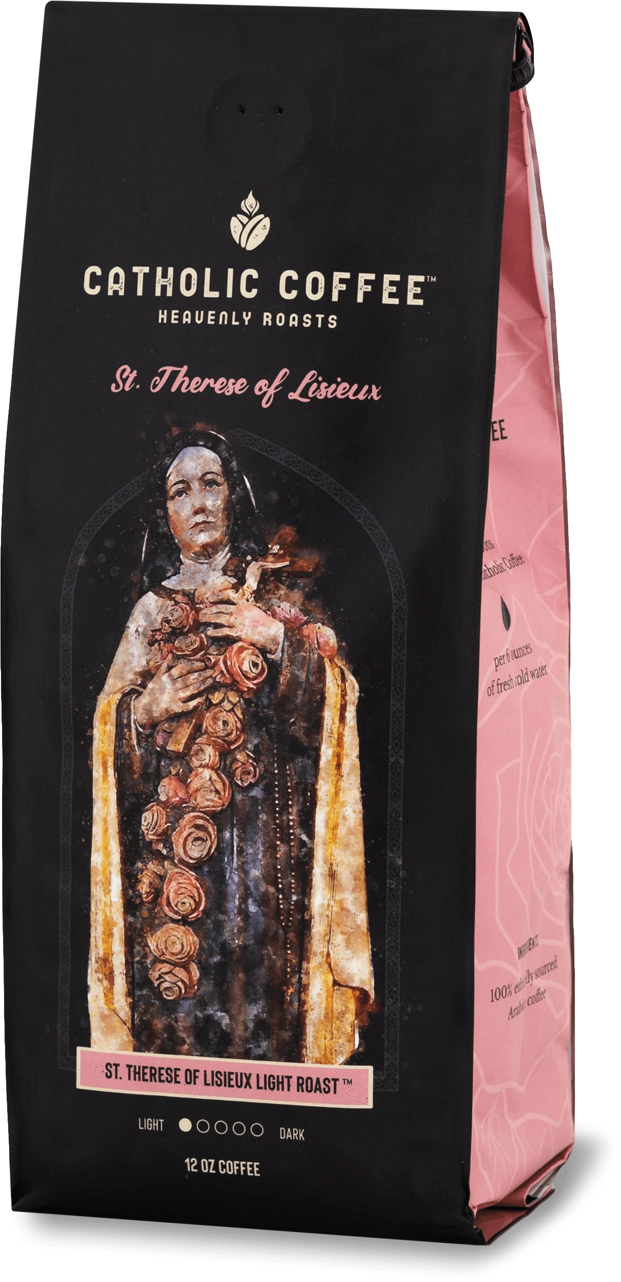 St. Therese Of Lisieux Light Roast Coffee (Ground) 12Oz - Small-Batch Craft Coffee, Gift For Catholic Faithful & Coffee Lovers