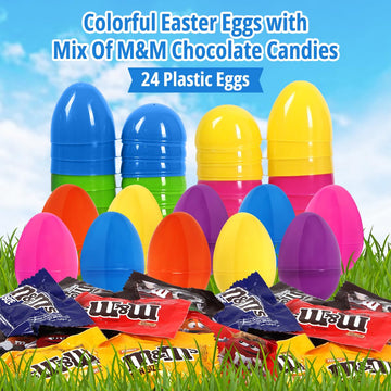 Easter Jumbo Fillable Plastic Eggs With Fun Size Chocolate Candy - Diy Large Pastel Plastic Eggs With Candy To Fill In For Baske