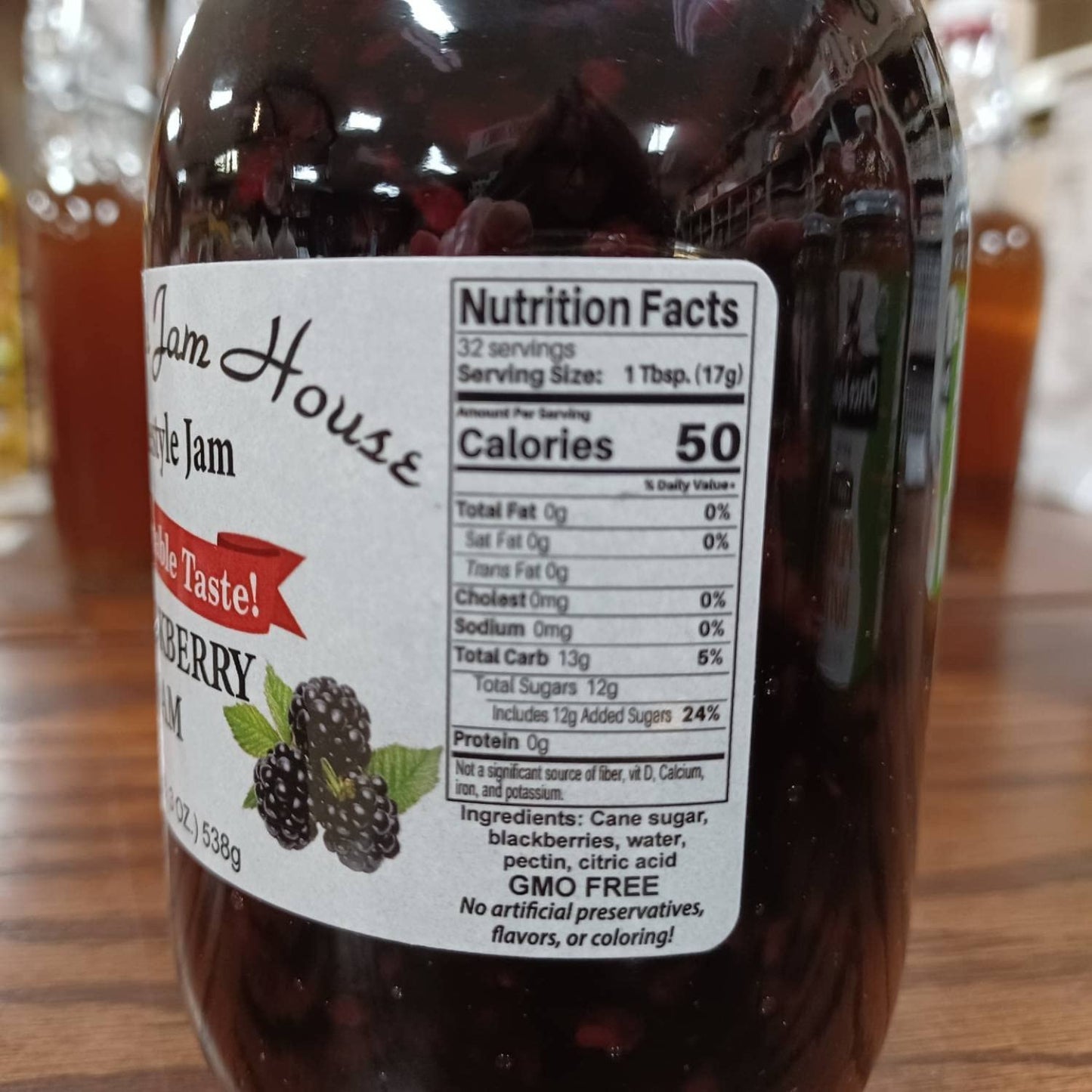 Grandmas Jam House Blackberry Jam, Homestyle, 1 Pint, Multi-Color
