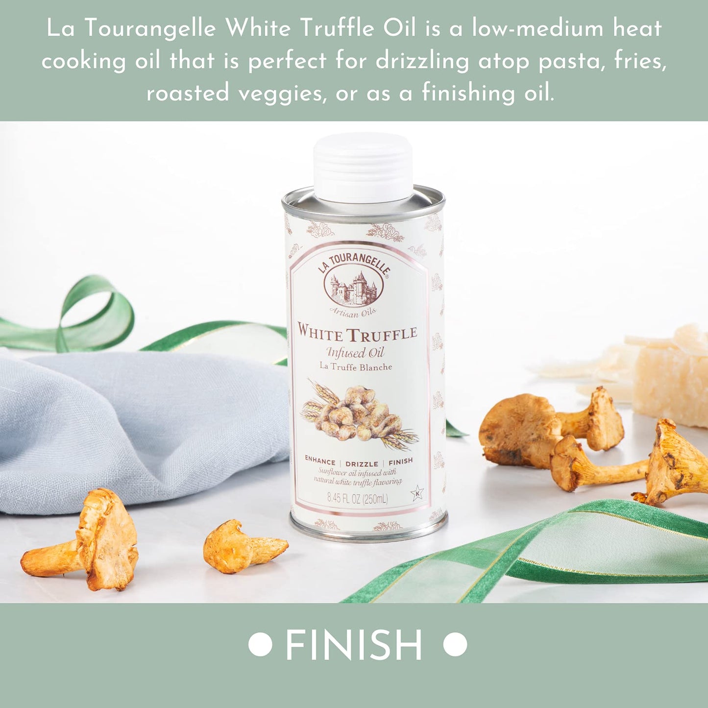 La Tourangelle White Truffle Oil, Complex Gourmet Earthy Flavor For Drizzling Over Pasta, Popcorn, Vegetables, Potatoes, Soup And More, Gift Set, 8.45 Fl Oz (Set Of 2)