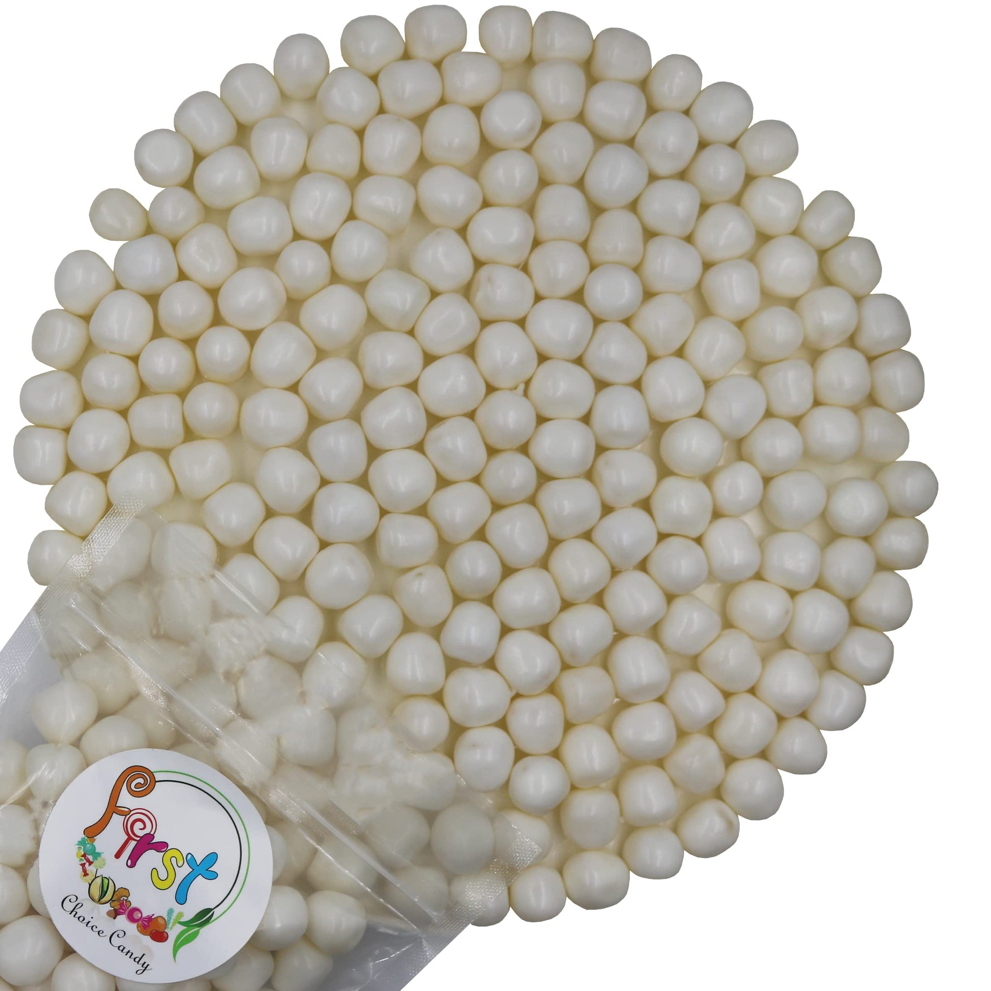 Sour Chewy Fruit Candy Balls (White Pina Colada, 1 Pound)