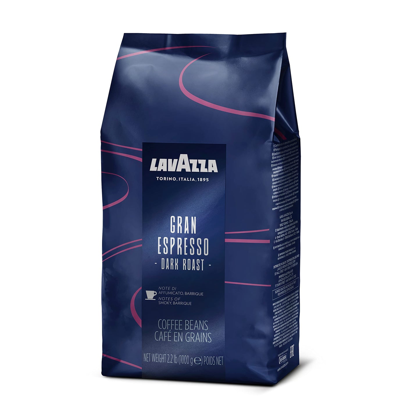 Lavazza Gran Espresso Whole Bean Coffee Blend, Medium Espresso Roast, Bag 2.2 Lb (Pack Of 1), Balanced And Rich Flavor With Notes Of Cocoa