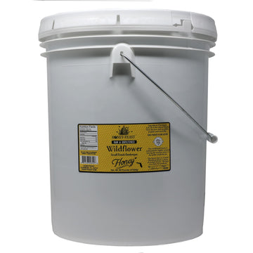 Honey Feast Wildflower Honey - 5 Gallon (60 Pounds) Bulk Size, All Natural, Unfiltered, Unheated, Perfect For Sweetening & Bakin