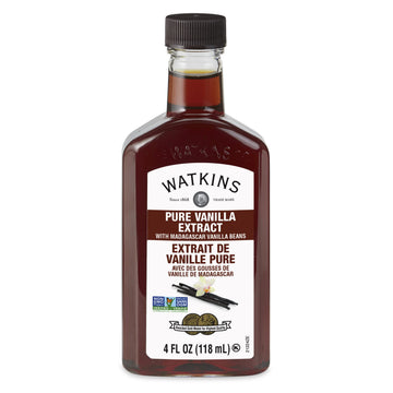 Watkins Pure Vanilla Extract With Madagascar Vanilla Beans Non-Gmo Kosher 4 Oz. Bottle 1-Pack