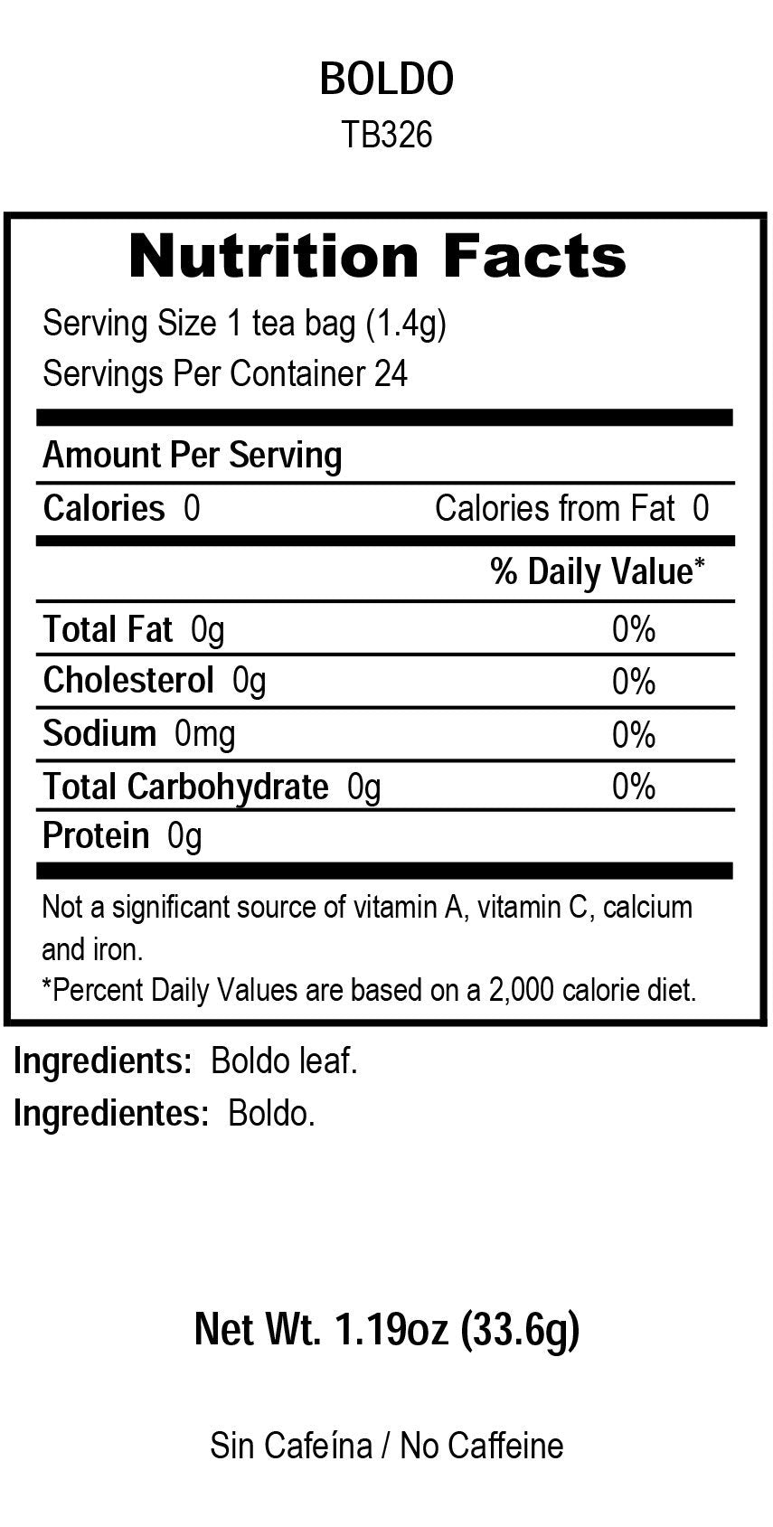 Tadin Boldo Tea, 24 Count (Pack Of 4)