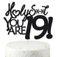 Happy 19Th Birthday Cake Topper Funny 19Th Birthday Decorations For Teens 19 Birthday Cake Toppers-Black Glitter Boys 19Th Birth