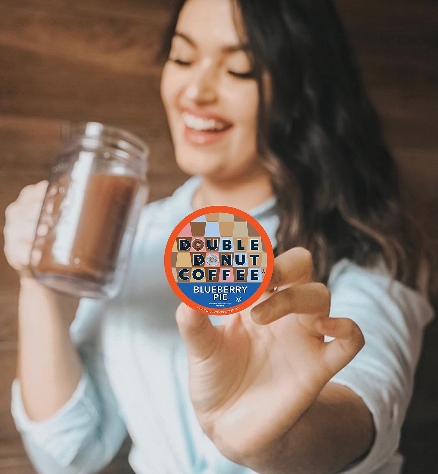 Blueberry Coffee In Single Serve Pods, Flavored Hot Or Iced Coffee For The Keurig K Cups Coffee Brewer, From Double Donut,48 Cups