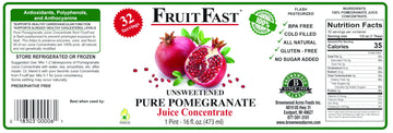 Pomegranate Juice Concentrate by FruitFast - Unsweetened, 65 Brix Pure Concentrate - 100% Pomegranate Extract - No Additives or