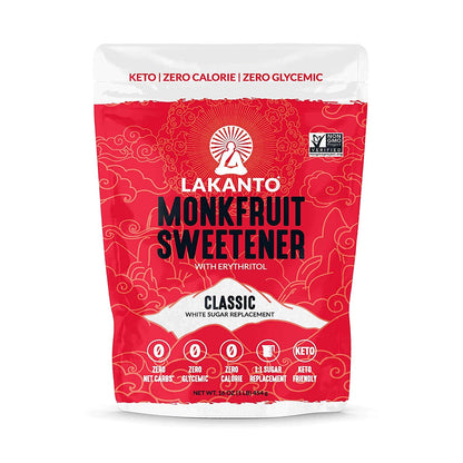 Lakanto Classic Monk Fruit Sweetener with Erythritol - White Sugar Substitute, Zero Calorie, Keto Diet Friendly, Zero Net Carbs,