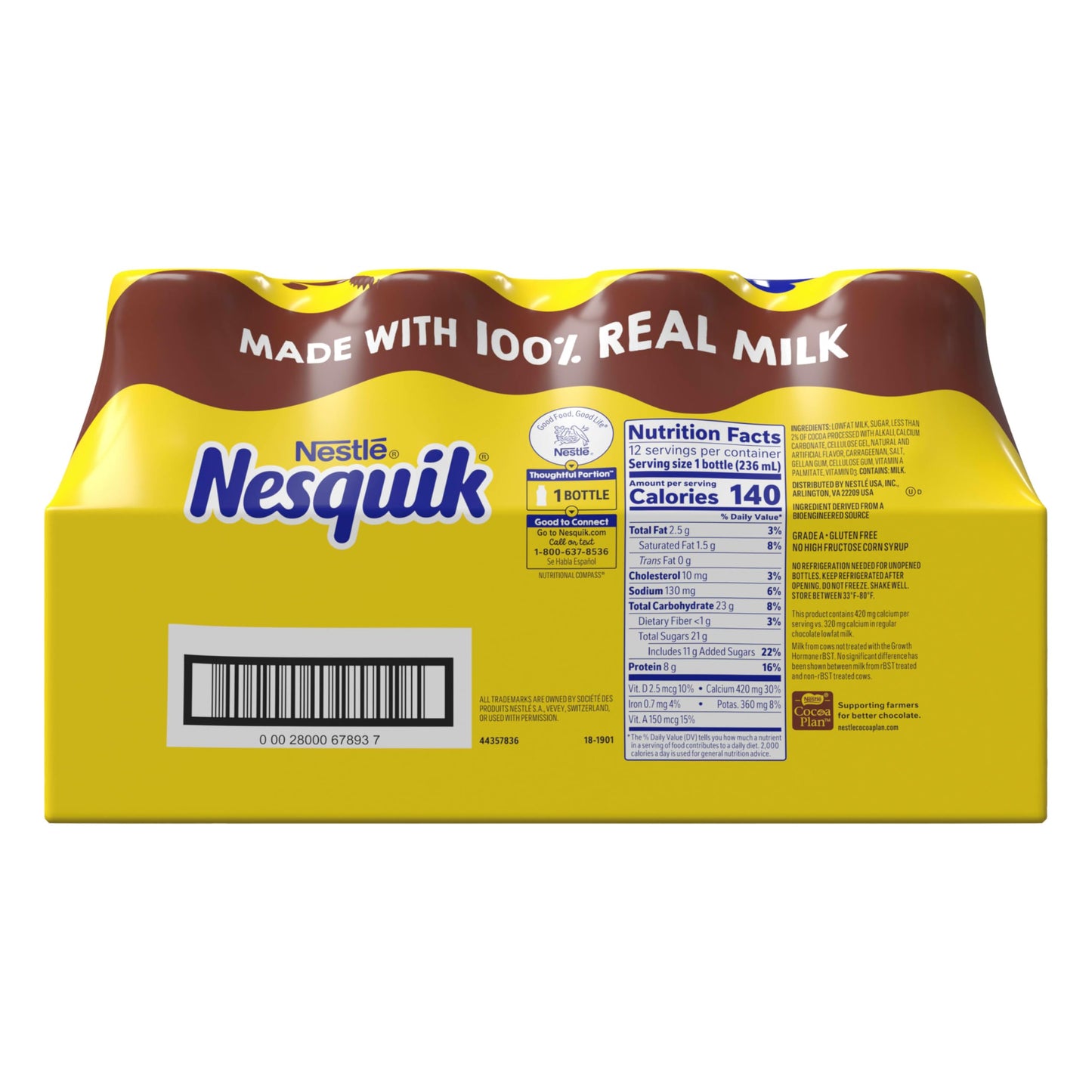 Nesquik Chocolate Lowfat Milk Ready to Drink 12 Pack of 8 fl oz (Packaging May Vary)