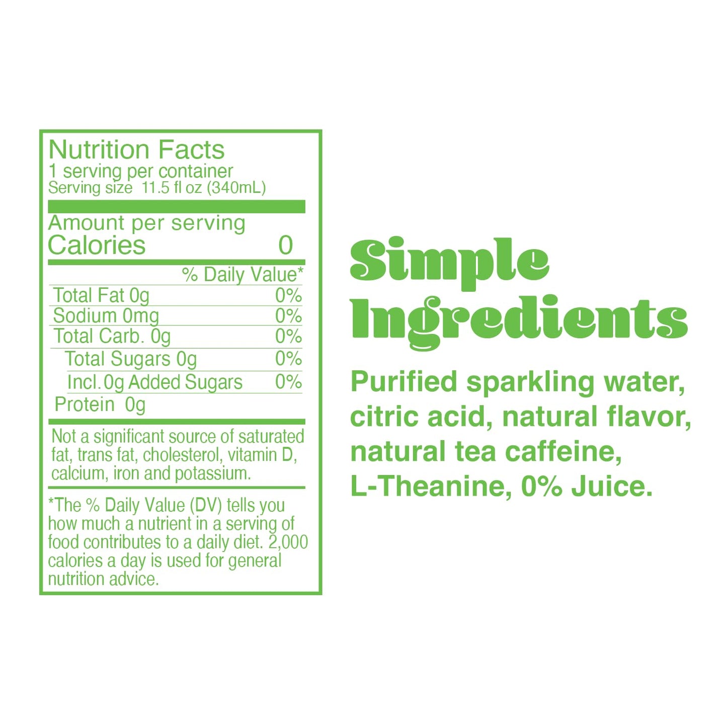 PHOCUS Energy Drink  Lemon Lime Sparkling Water  75mg Natural Caffeine Plus L-Theanine  Zero Sugar  Zero Calories  No Artificial Sweeteners  11.5 fl oz Cans (Pack of 12)