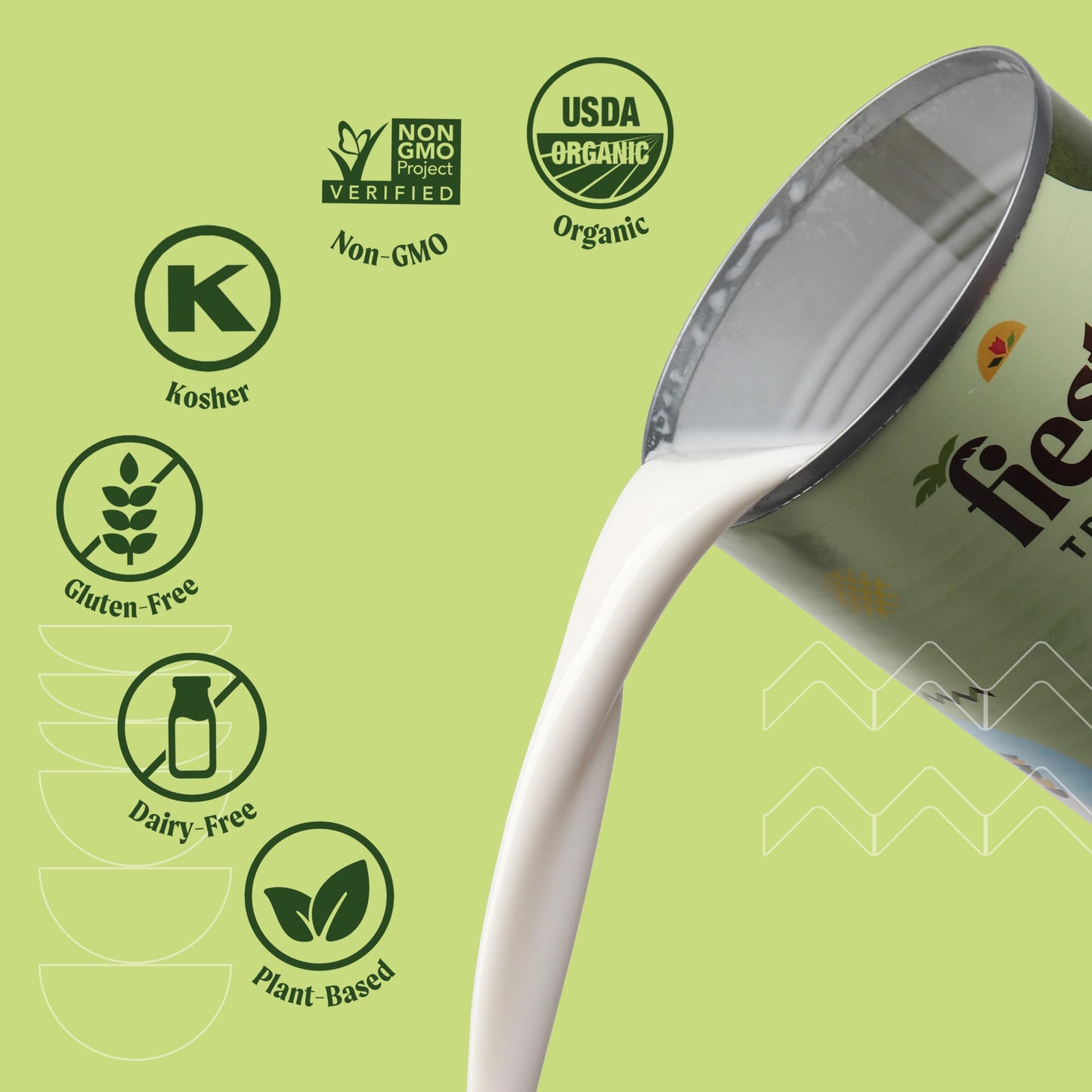 Fiesta Tropical   Unsweetened Organic Coconut Milk, 81 Oz Full Fat, Gluten Free, Dairy Free Milk, Plant Based Milk for Cooking,