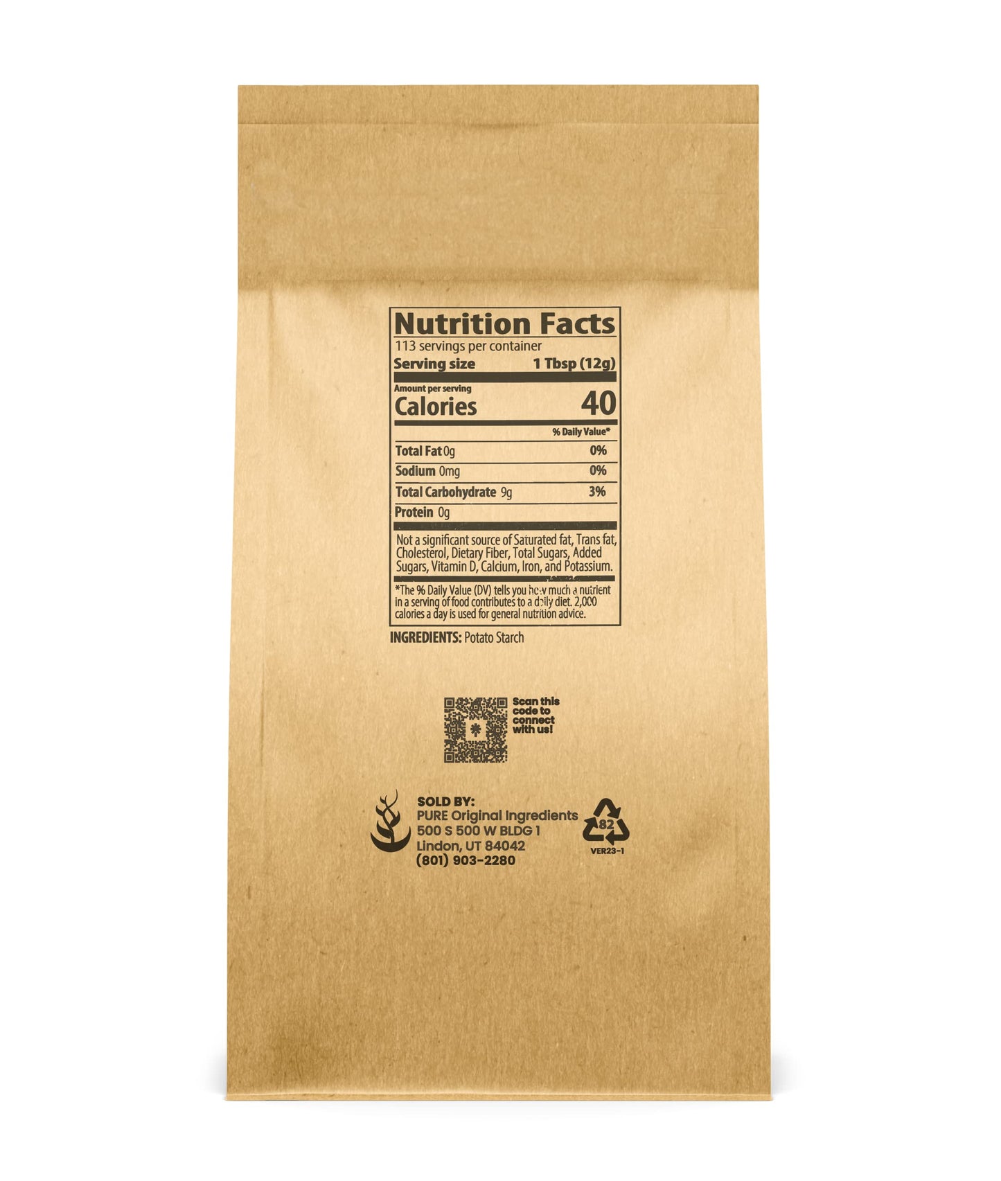 Pure Original Ingredients Potato Starch Thickener For Sauces, Soup, & Gravy (3 Pound)