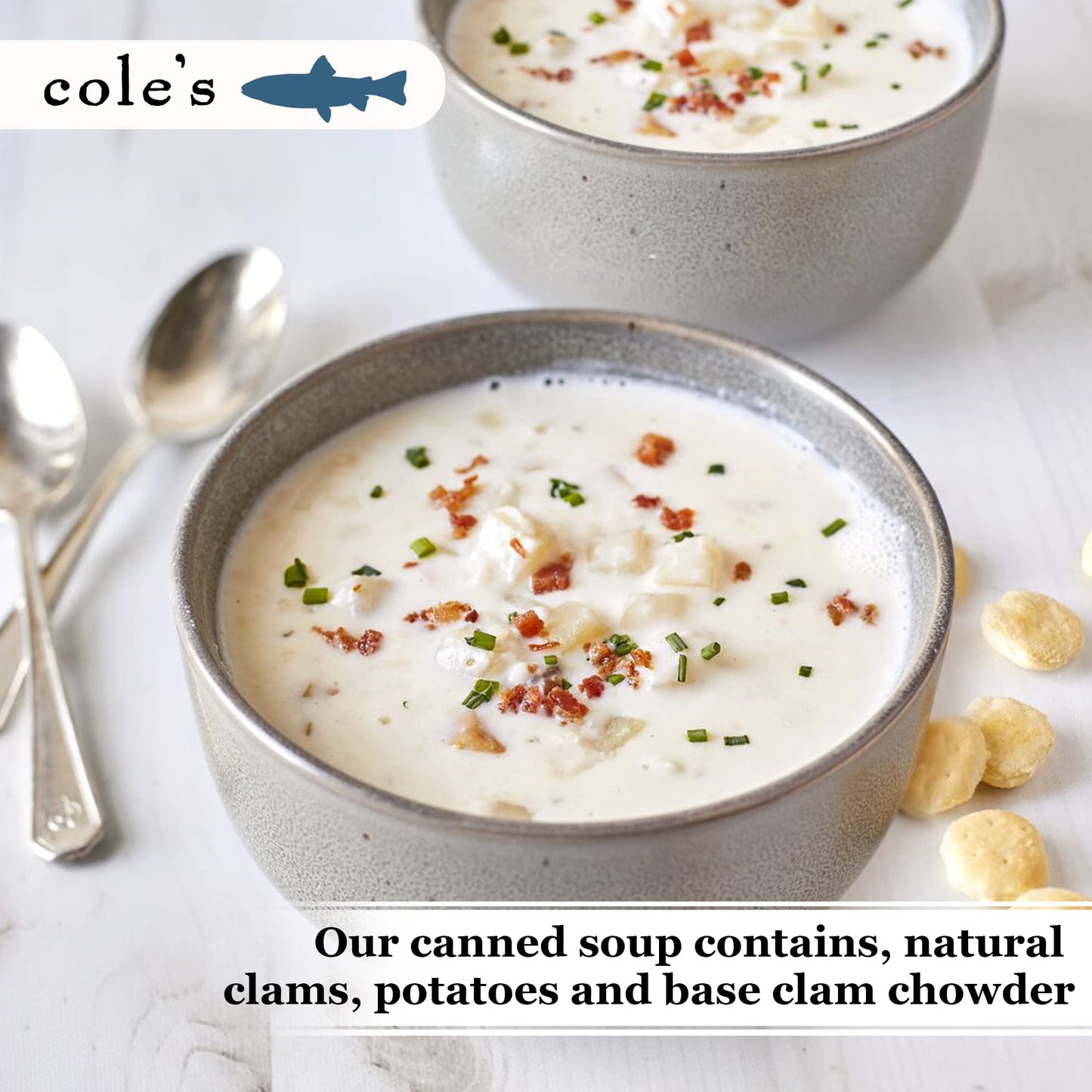 Coles Fresh New England Clam Chowder - Gluten Free, Fresh Soup, Chowder With New Potatoes And Clams, Six Pack- 15 Oz Per Contain