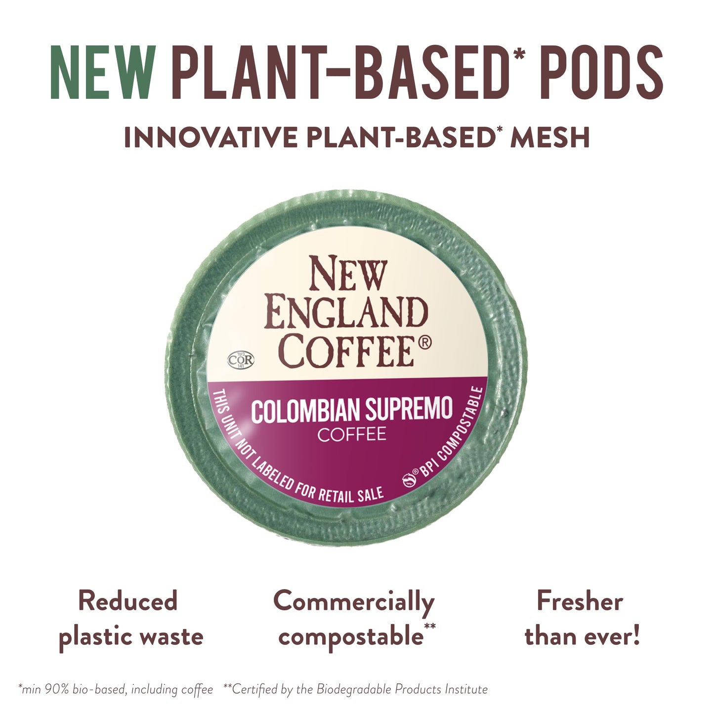 New England Coffee Colombian Supremo Medium Roast Pods, 12 Count (Pack of 6)