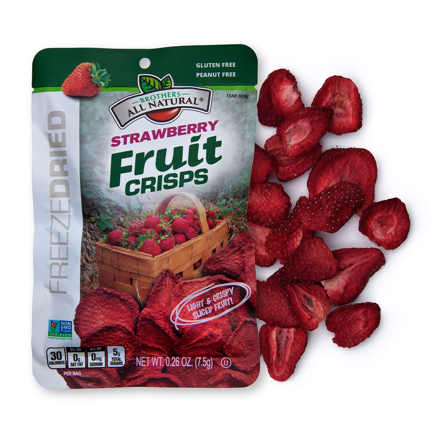 Brothers-All-Natural Fruit Crisps, Strawberry, 0.26 Ounce (Pack Of 24)
