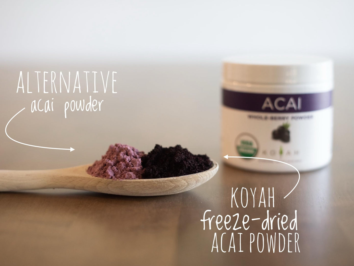 Koyah - Organic Acai Powder (150G - 50 Servings): Brazil Grown, Freeze-Dried, 100% Pure, No Citric Acid Added, Great In Smoothies And Bowls