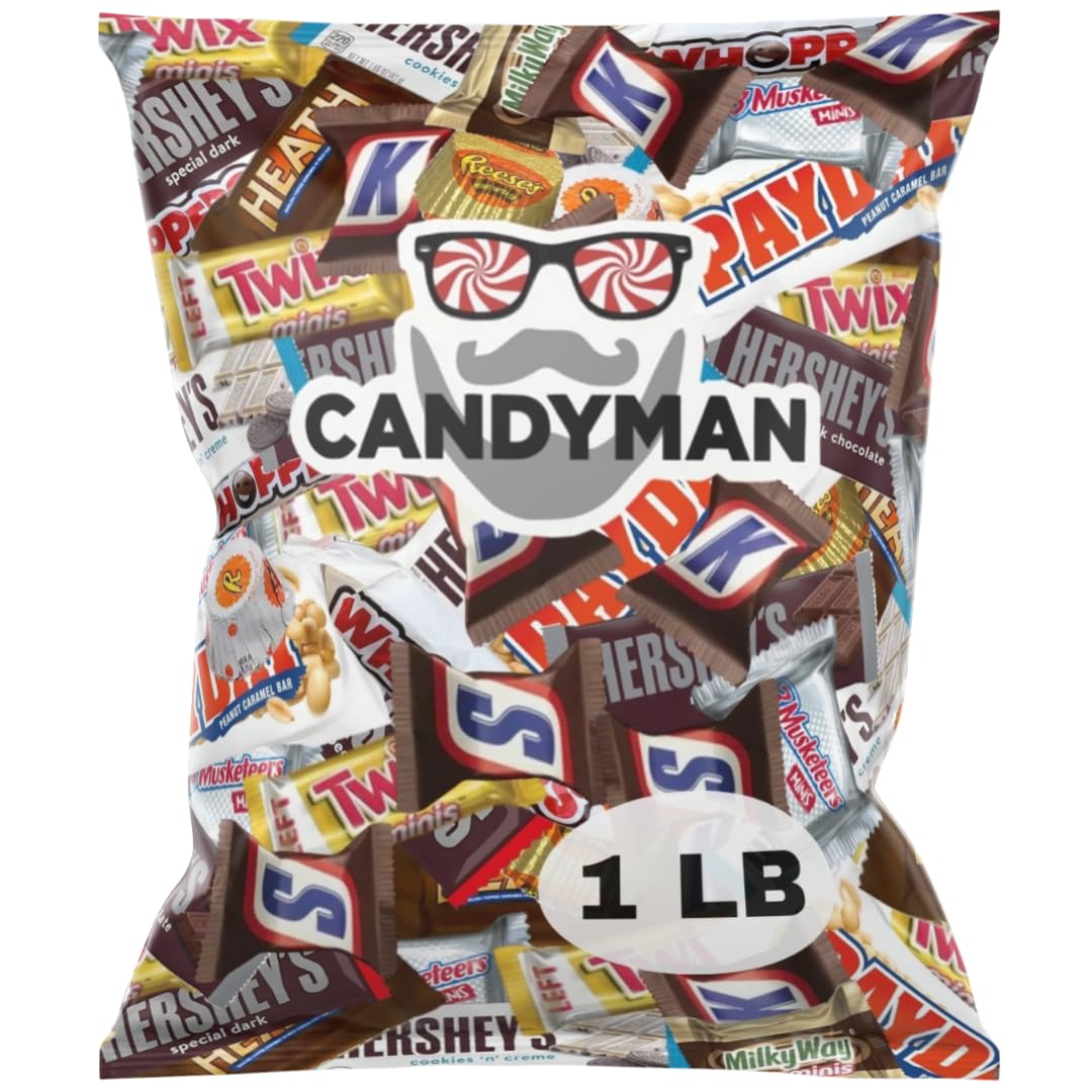 CANDYMAN 1 Pound Gift Box Mix of Chocolate, Individually Wrapped Assorted Bulk Candy Chocolates Variety Pack, Perfect for Easter