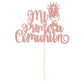 ZHUOWEISM Cake Topper - 1 PCS Dove Glitter for First Communion, Rose Gold, Paper Decoration for Baptism and Christening Parties