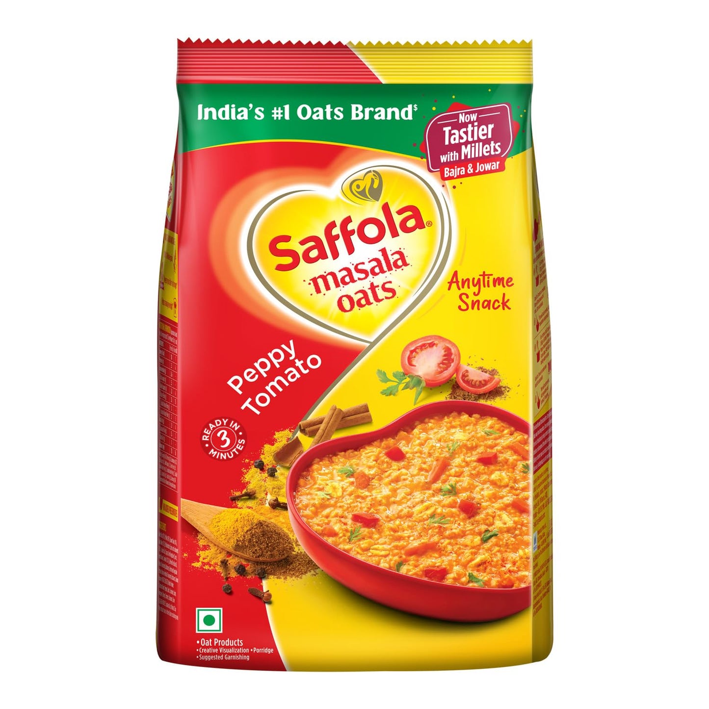 Saffola Masala Oats, Peppy Tomato, 500G