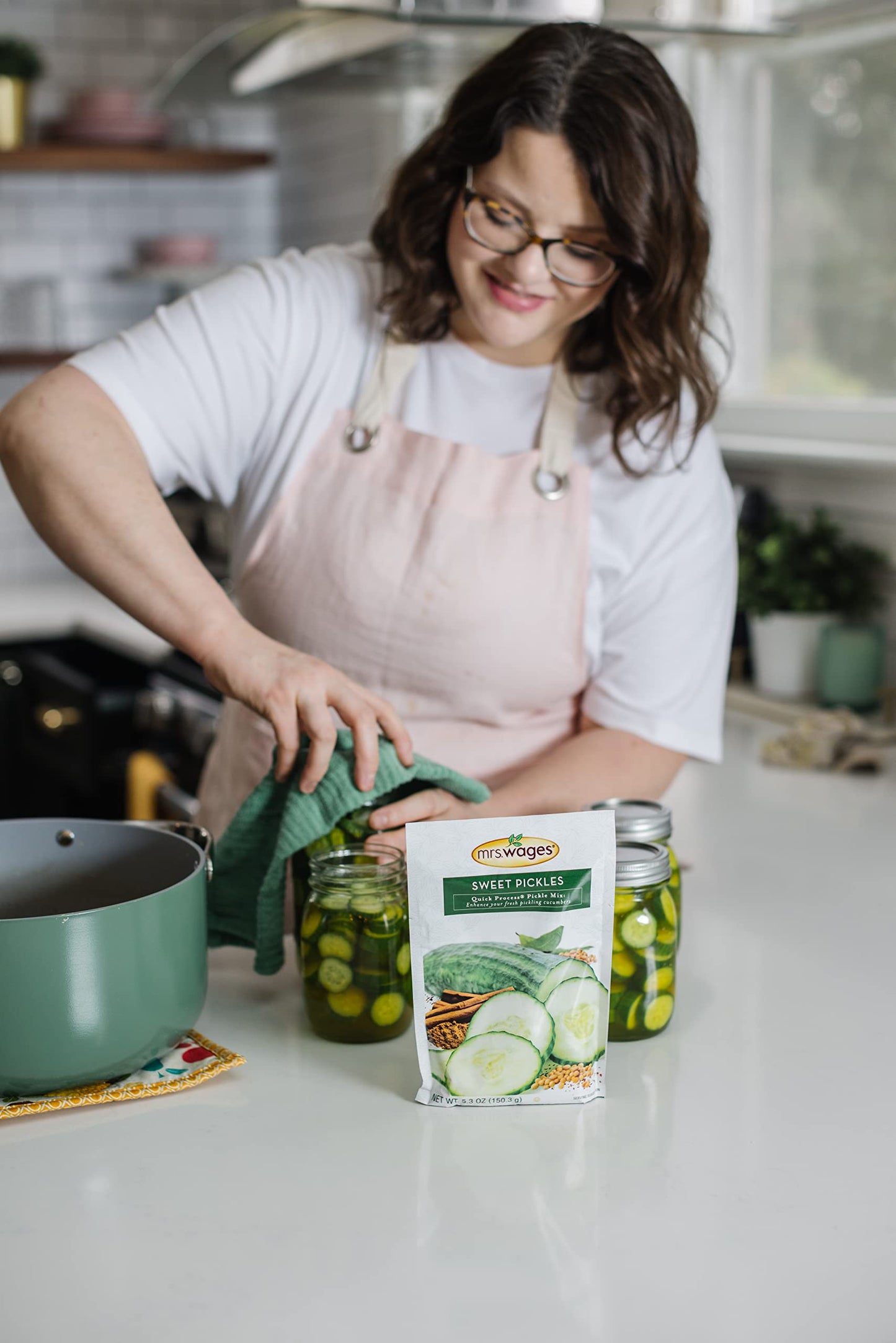 Mrs. Wages Sweet Pickles Quick Process Mix Quick and Easy Simple-To-Use Simple Homemade Pickles Sweet Traditional Pickle Flavori