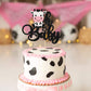 Gyufise 1Pc Cow Oh Baby Cake Topper Glitter Farm Animals Oh Baby Cow Cake Pick For Gender Reveal Theme Baby Shower Kids Boys Gir
