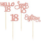Gyufise 24Pack Glitter 18Th Birthday Cupcake Toppers Sweet 18 Hello 18 Eighteen Cupcake Picks For 18Th Birthday Cake Decorations