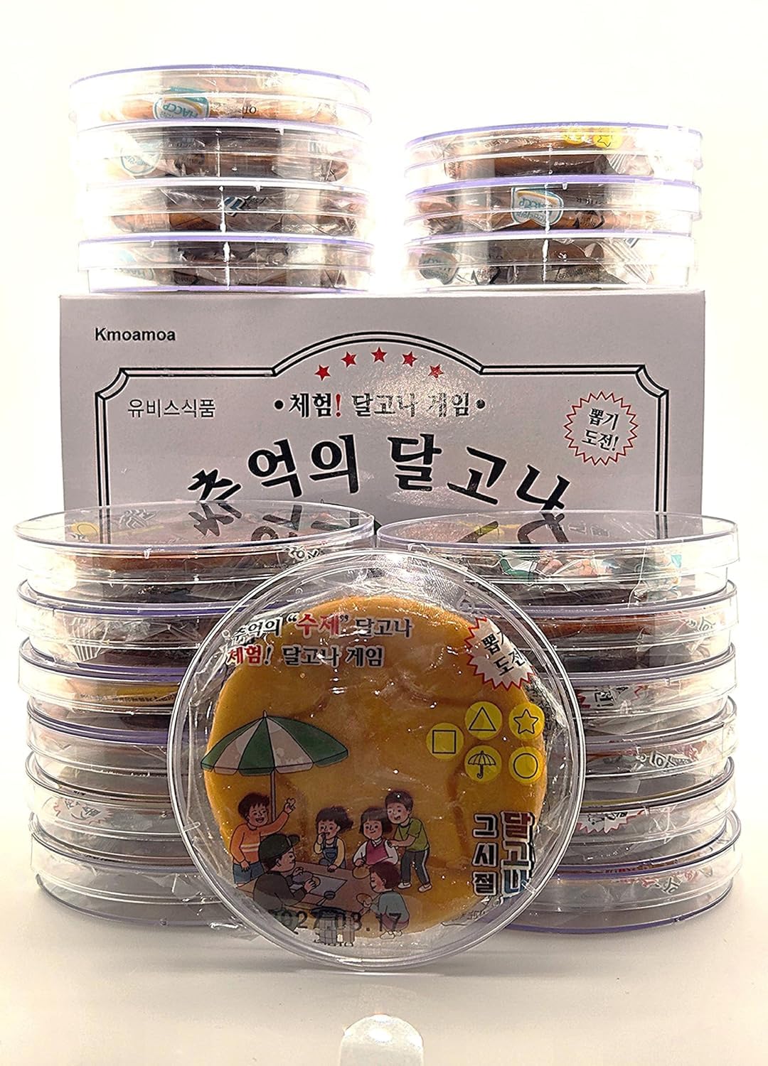 Handmade Korean Dalgona Candy - 20 Pack Honeycomb Toffee, Classic K-Drama Challenge Candy, Individually Wrapped, Authentic Korea
