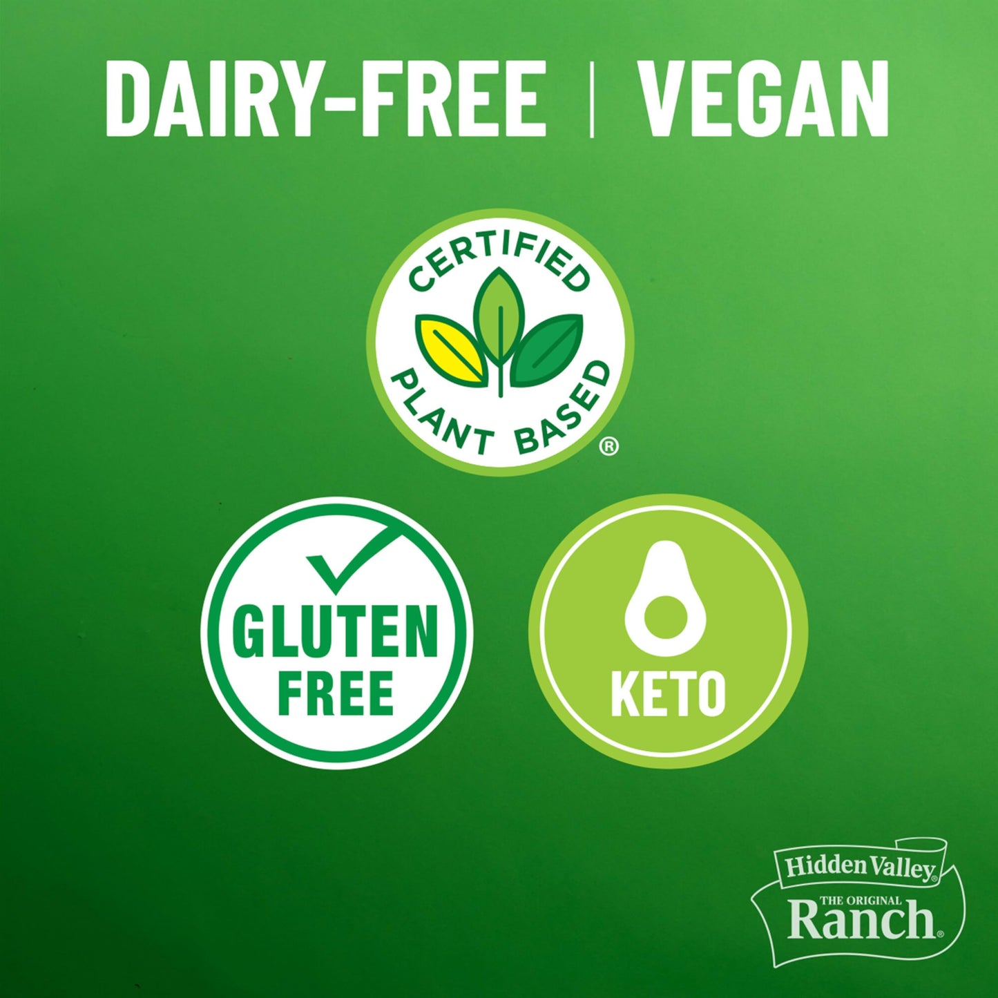 Hidden Valley The Original Ranch Plant Powered Dairy Free Ranch Salad Dressing And Topping, 12 Fluid Ounces (Package May Vary)