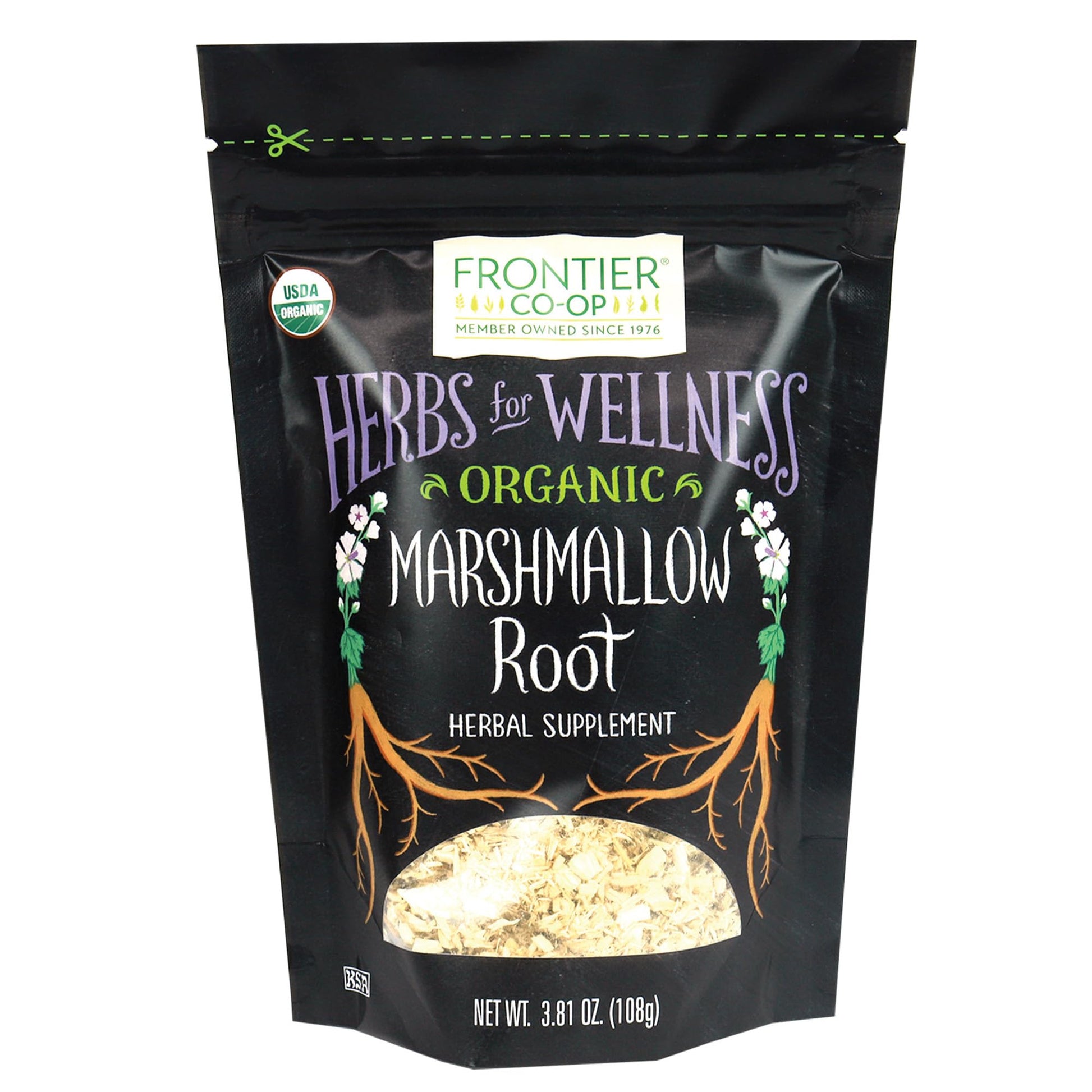 Frontier Co-op Organic Marshmallow Root Herb, Cut and Sifted, 3.8oz Bag