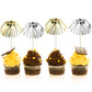 TecUnite Firework Cupcake Toppers, 100 Count, 9 Inch, Black/Gold/Silver, Graduation & Halloween Party Decorations