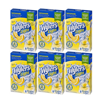 Wyler'S Light Singles To Go Powder Packets, Water Drink Mix, Lemonade, 48 Single Servings (Pack Of 6)