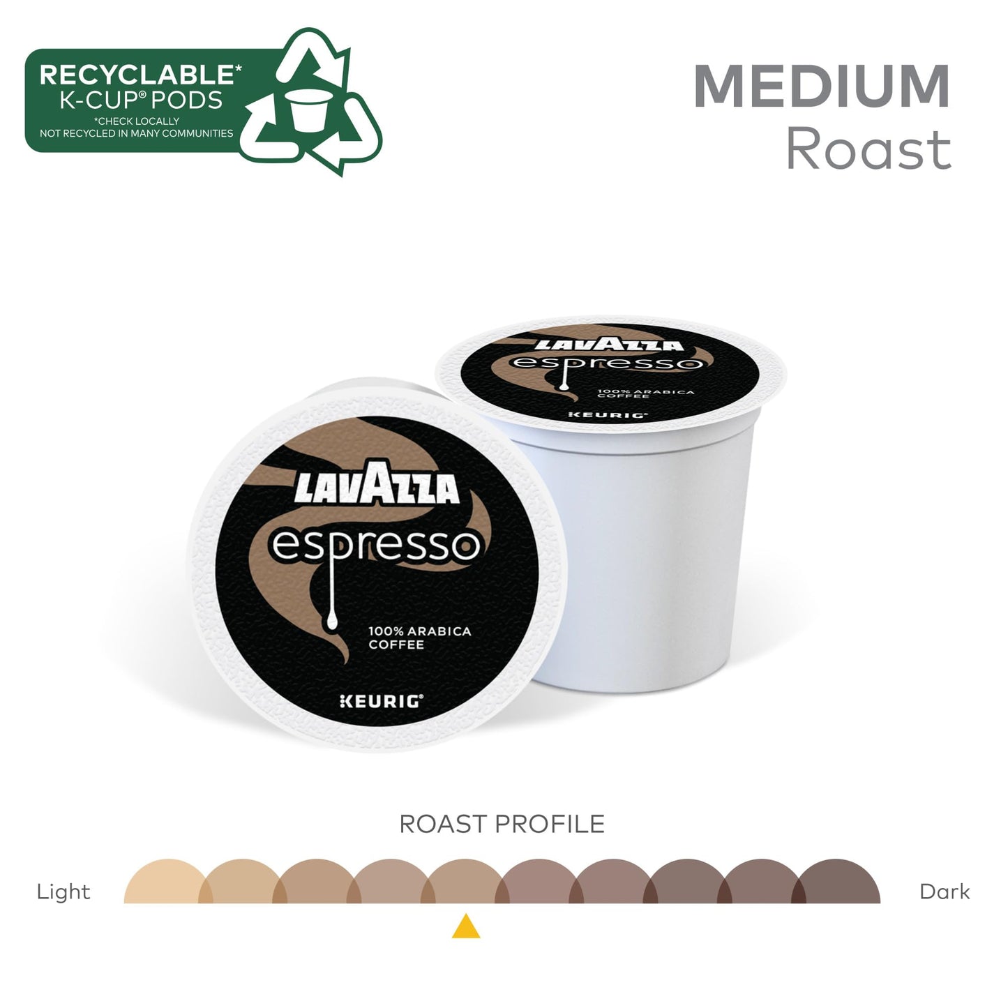 Lavazza Espresso, Single-Serve Keurig K-Cup Pods, Medium Roast Coffee, 88-Count Box (4 Packs of 22)