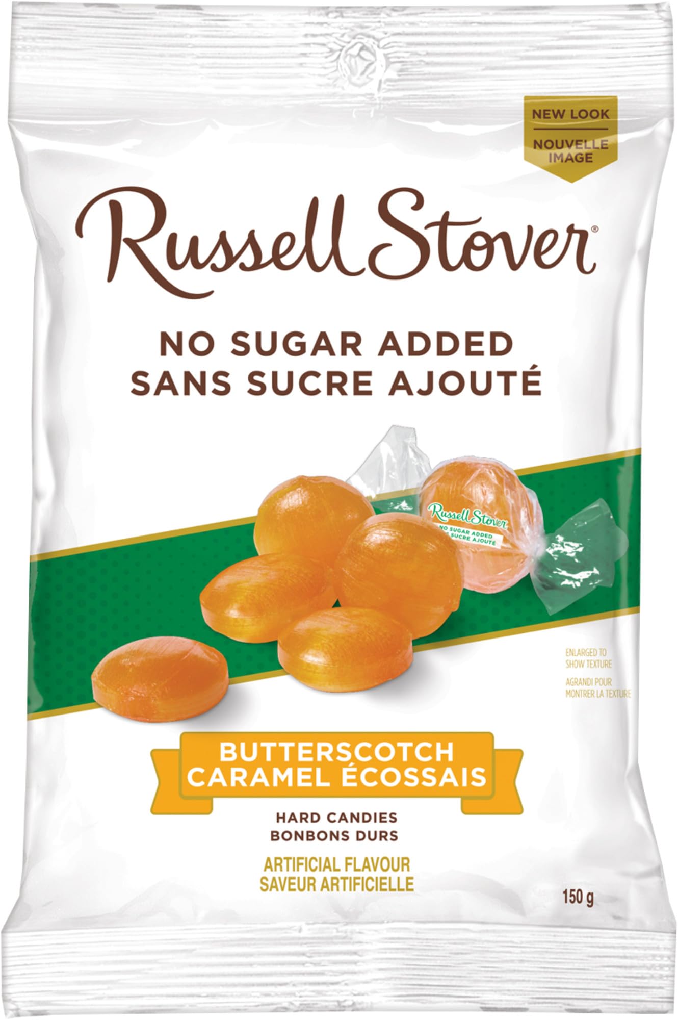 Russell Stover, Butterscotch No Sugar Added Hard Candies, Bag, 150g/5.3oz., (Imported from Canada)