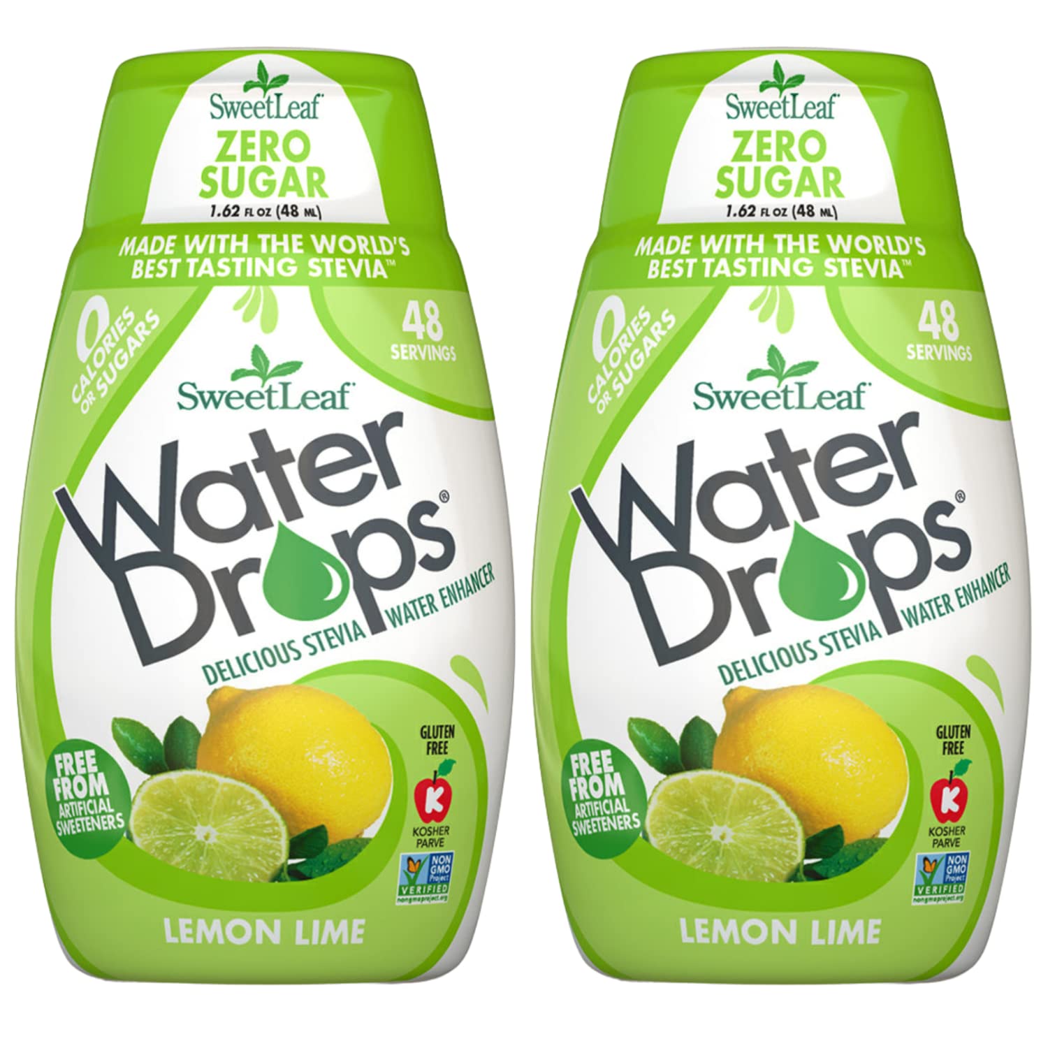 Sweetleaf Water Drops - Lemon Lime Water Enhancer, Sugar Free Sweet Leaf Stevia Water Flavoring Drops, 1.62 Oz Ea (Pack Of 2)