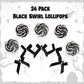Gift Boutique 24 Black And White Swirl Lollipops – Halloween Candy Suckers For Party Favors, Trick Or Treat, Dessert Table And Holiday Events