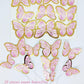 HaakLux Rose Gold Butterfly Cake Topper Set, Paper, Includes 20 Pink Cupcake Toppers, Happy Birthday Party Decor