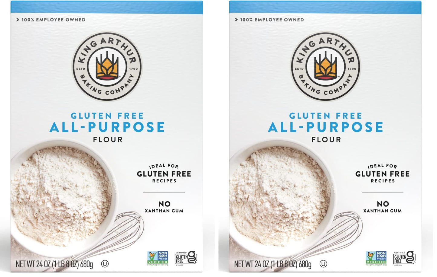 King Arthur, All-Purpose Flour, Gluten-Free Flour, Non-GMO Project Verified, Certified Kosher, 24 Ounces (Pack of 2)