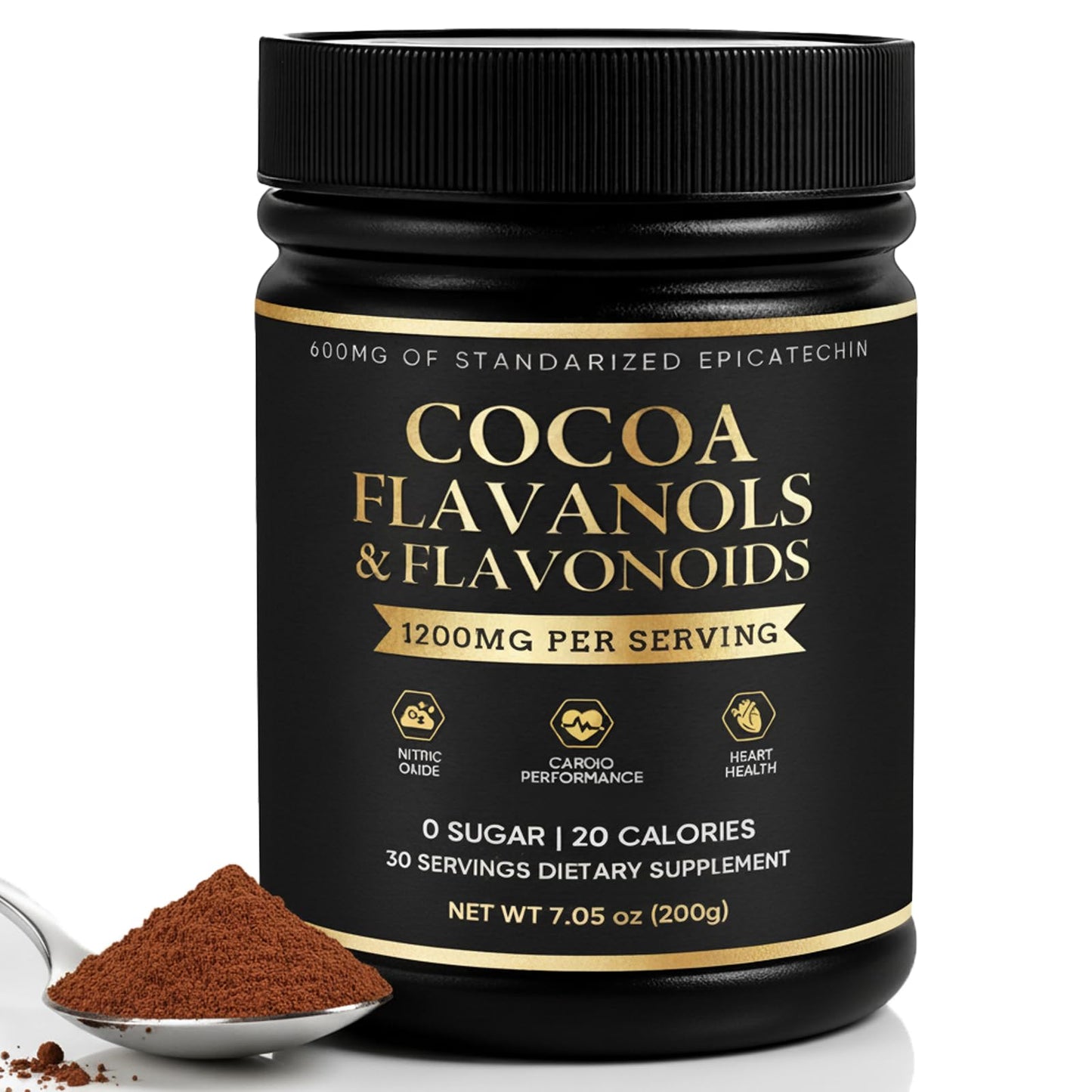High Flavanol Cocoa Powder | 1200Mg Per Serving With Cocoa Flavanols  Flavonoids & 600Mg Epicatechin | Improve Circulation  Energy  Supports Heart Health & Brain Function | 150G