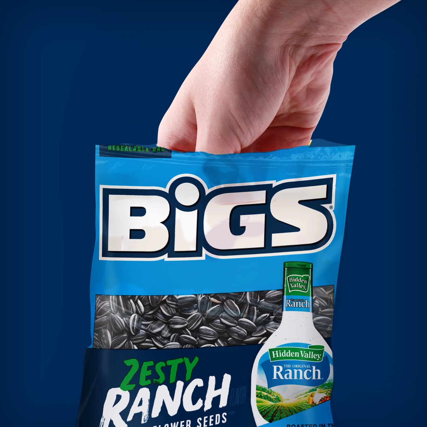 BIGS Sunflower Seeds, Keto Friendly 5.35 oz Bags (Pack of 2) (Zesty Ranch)