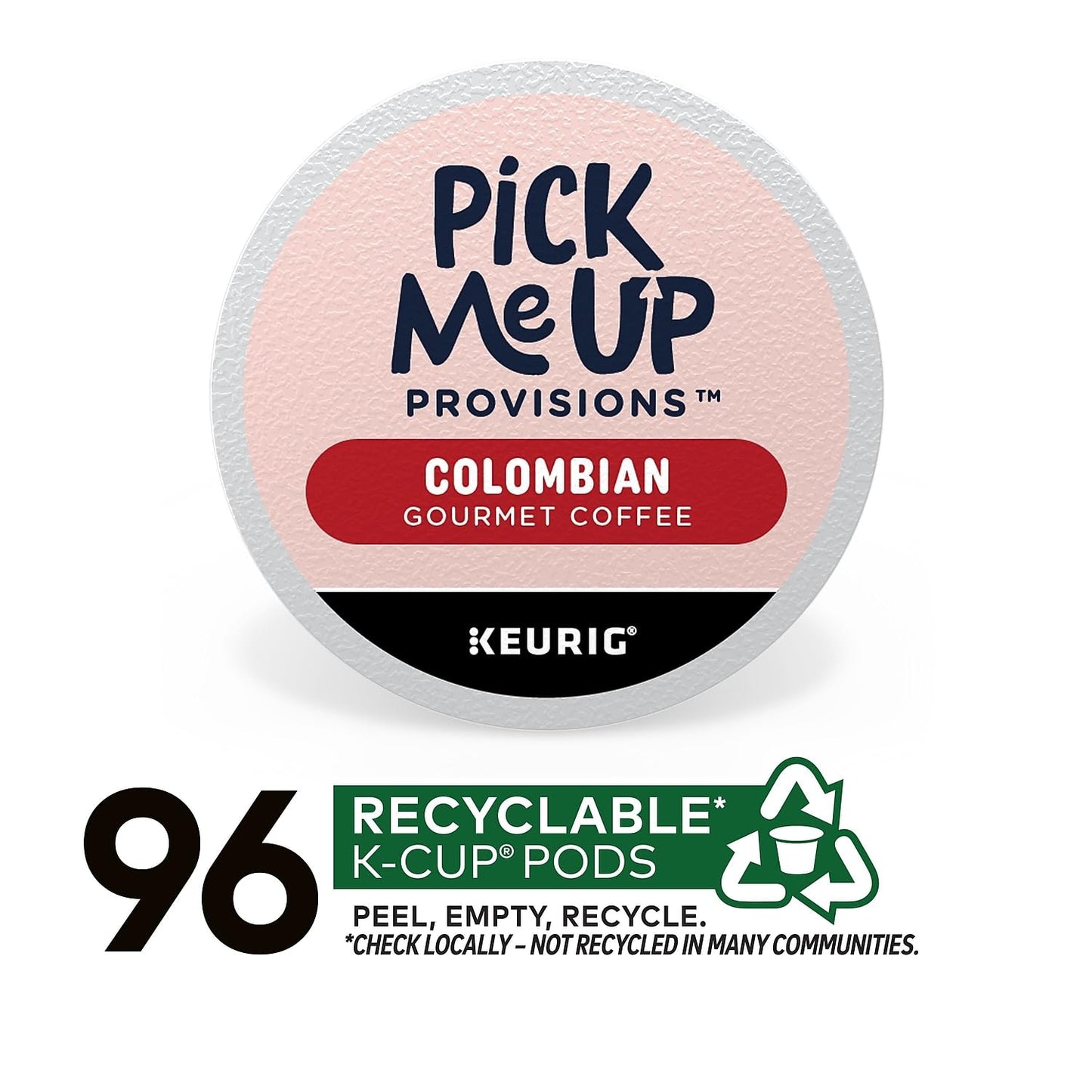 Staples Pick Me Up Provisions K-Cup Coffee Pods  Columbian Medium Roast Keurig K-Cups  100% Arabica  96-Pack  4-Boxes