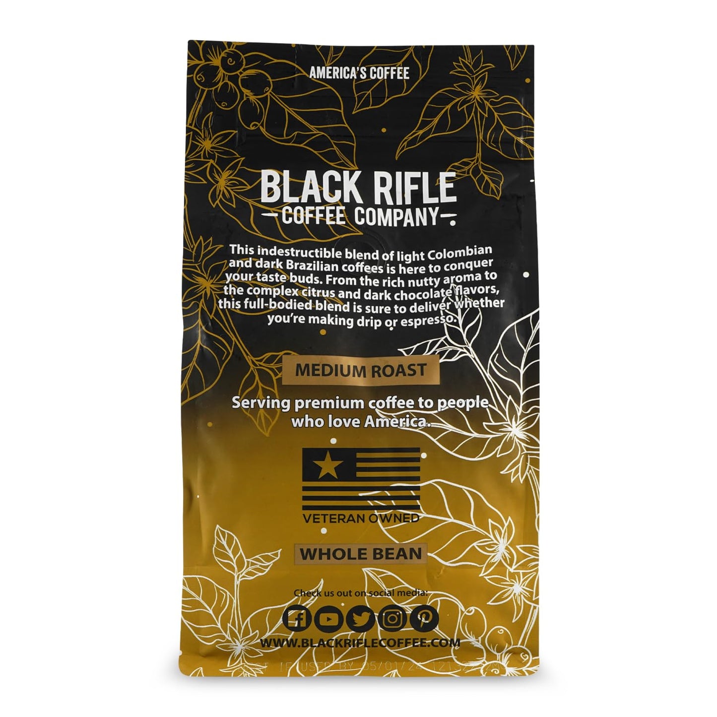 Black   Coffee Company AK-47 Espresso 100% Arabica Coffee Whole Bean 12 oz Bag